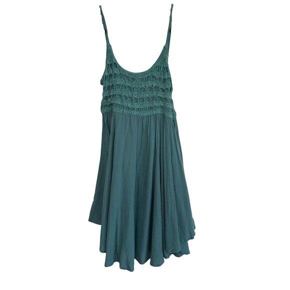 O’Neill Crochet Detail Mini Dress — Teal, Size L | Whimsycore / Coquette - Picture 3 of 9
